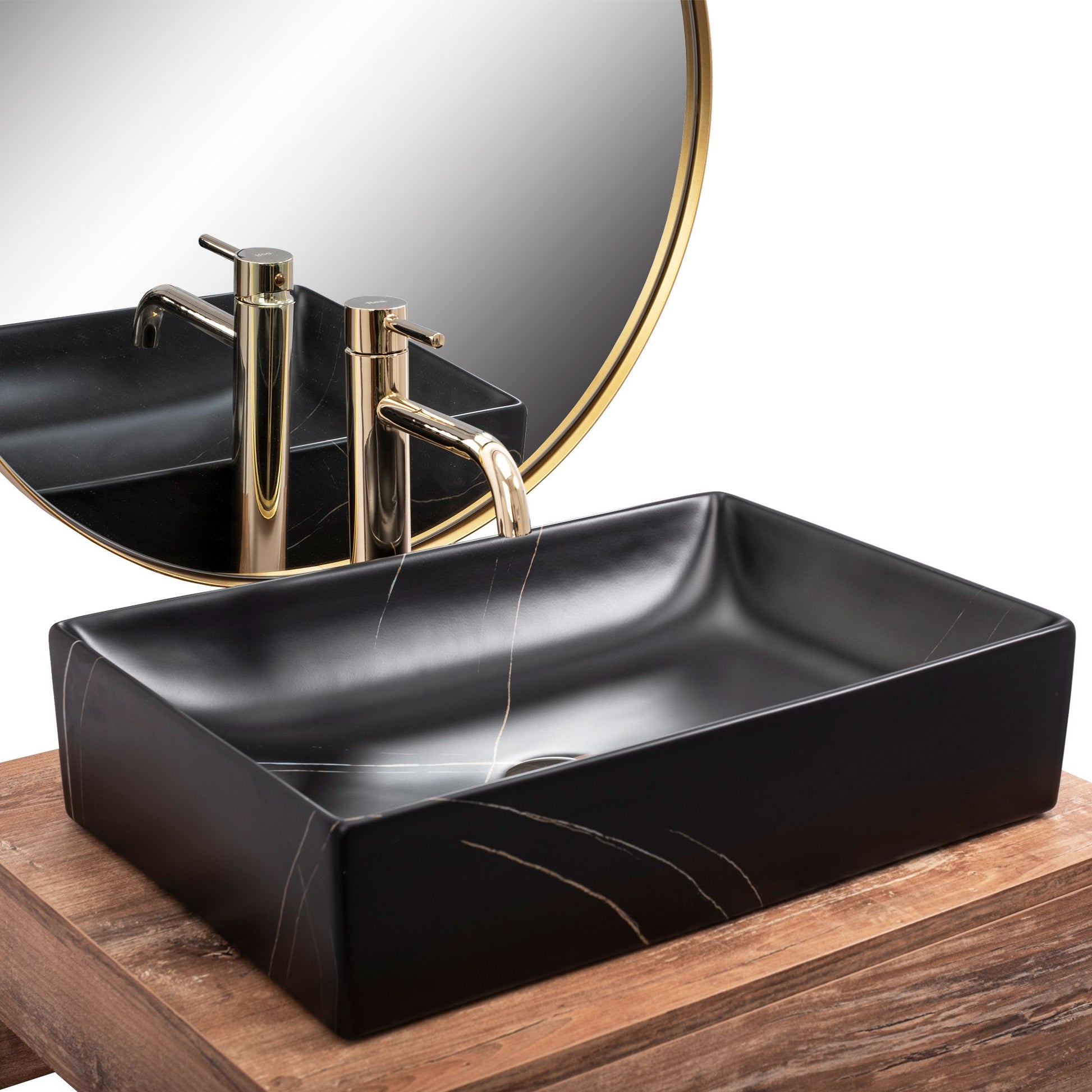 Lavoar pe blat Rea Inga Black Marble Mat 2