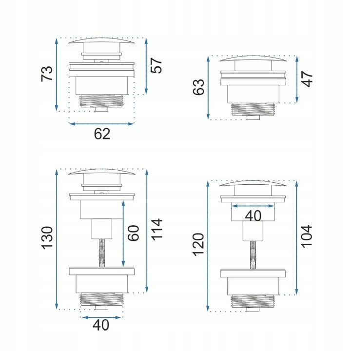 Dop pentru lavoar universal clic-clac Rea Titan  4