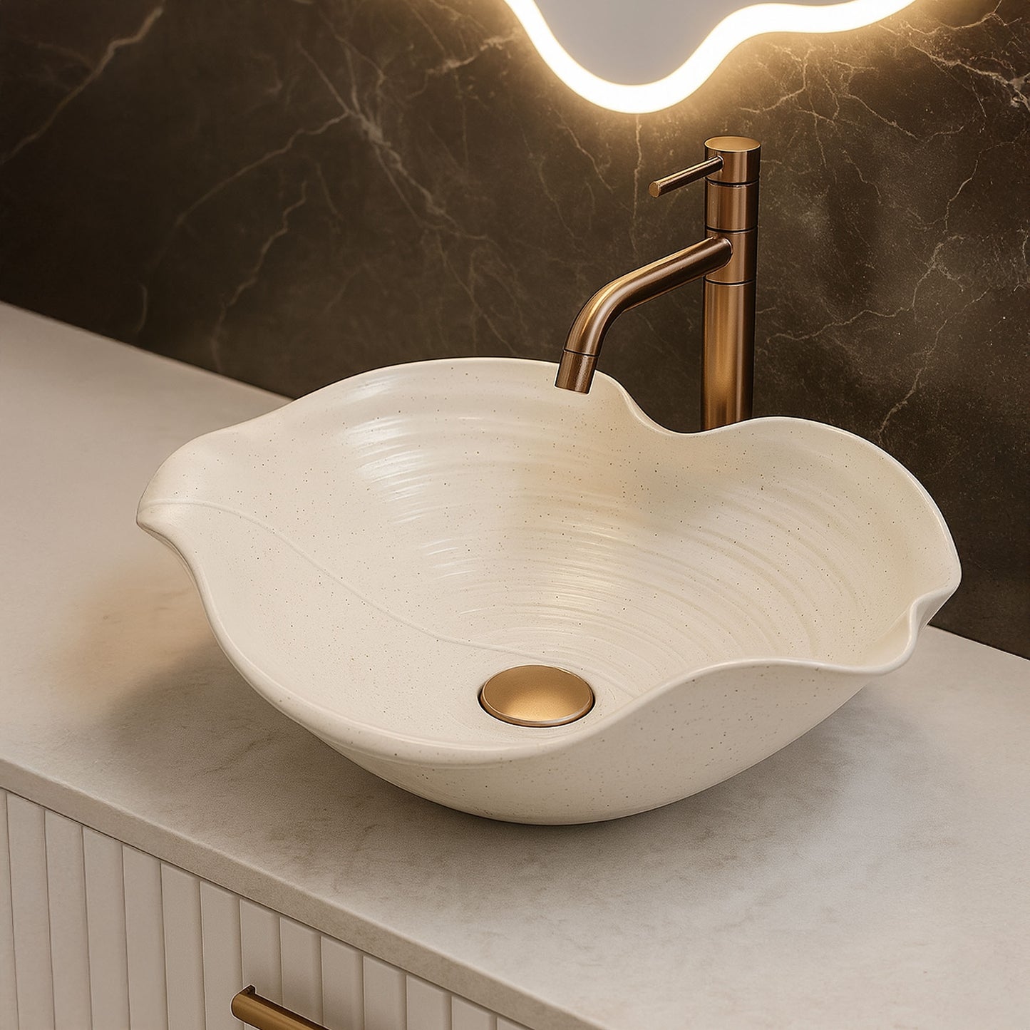 Lavoar ceramic pentru blat REA HM-02 Handmade ART  3