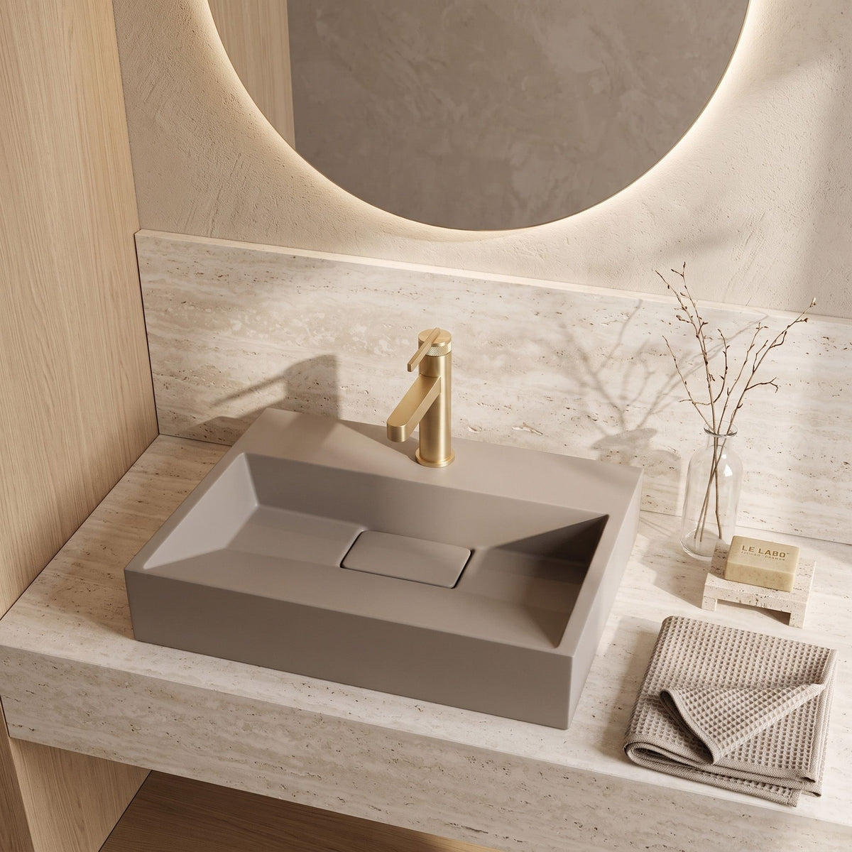 Lavoar Din Compozit Rea GOYA TAUPE 50CM 3