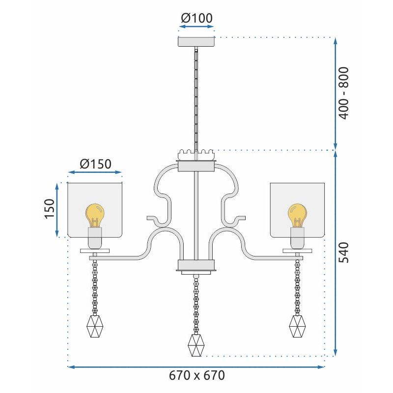 Lampă suspendată Cristal APP958-5CP  10