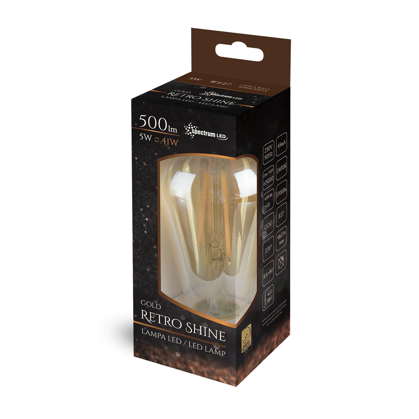Bec Cu Led Cald E-27 230v 5w Edison 14460 St58  2
