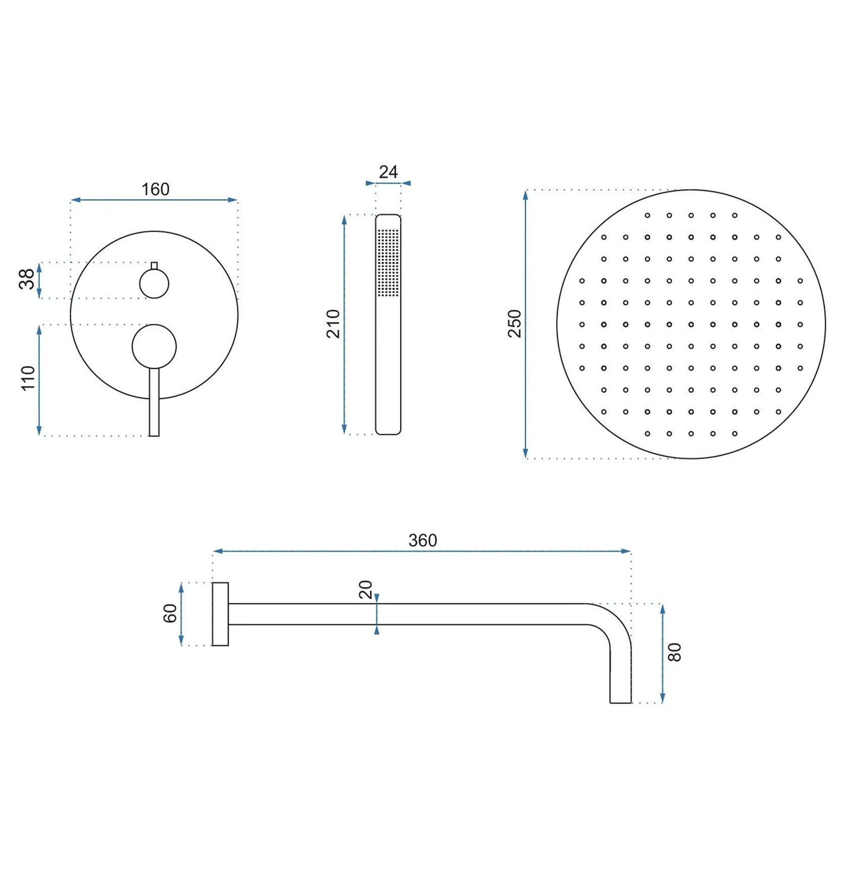 Set de dus incastrat Rea Lungo Grip Gun Grey  + BOX  8