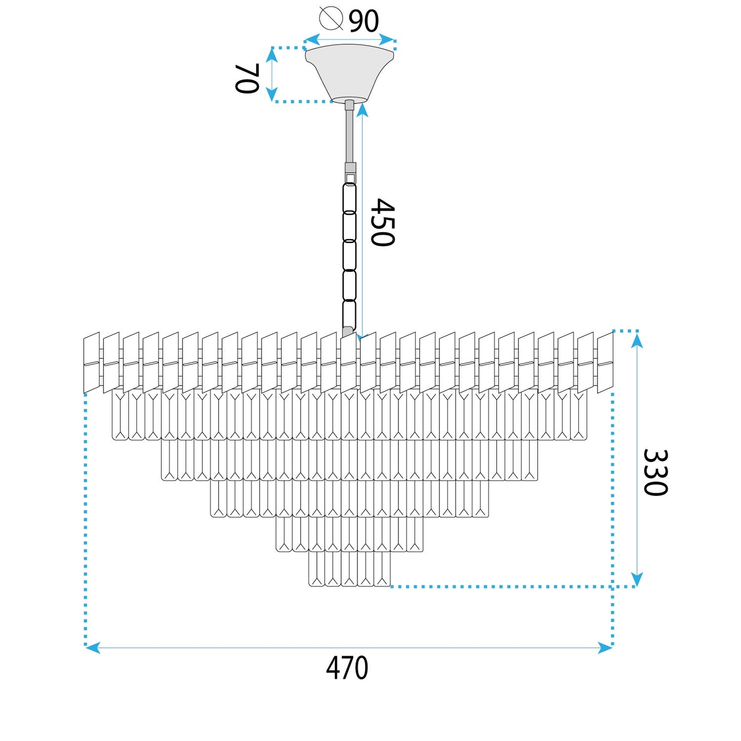 Lampă Suspendată Cristal G055-cp 50cm Chrome  6