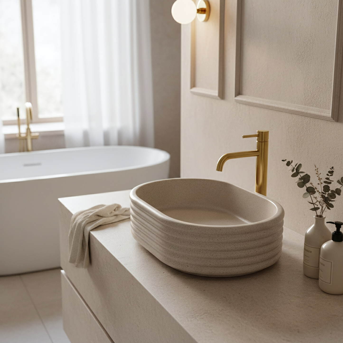 Lavoar pe blat Nicoletta Beige  3