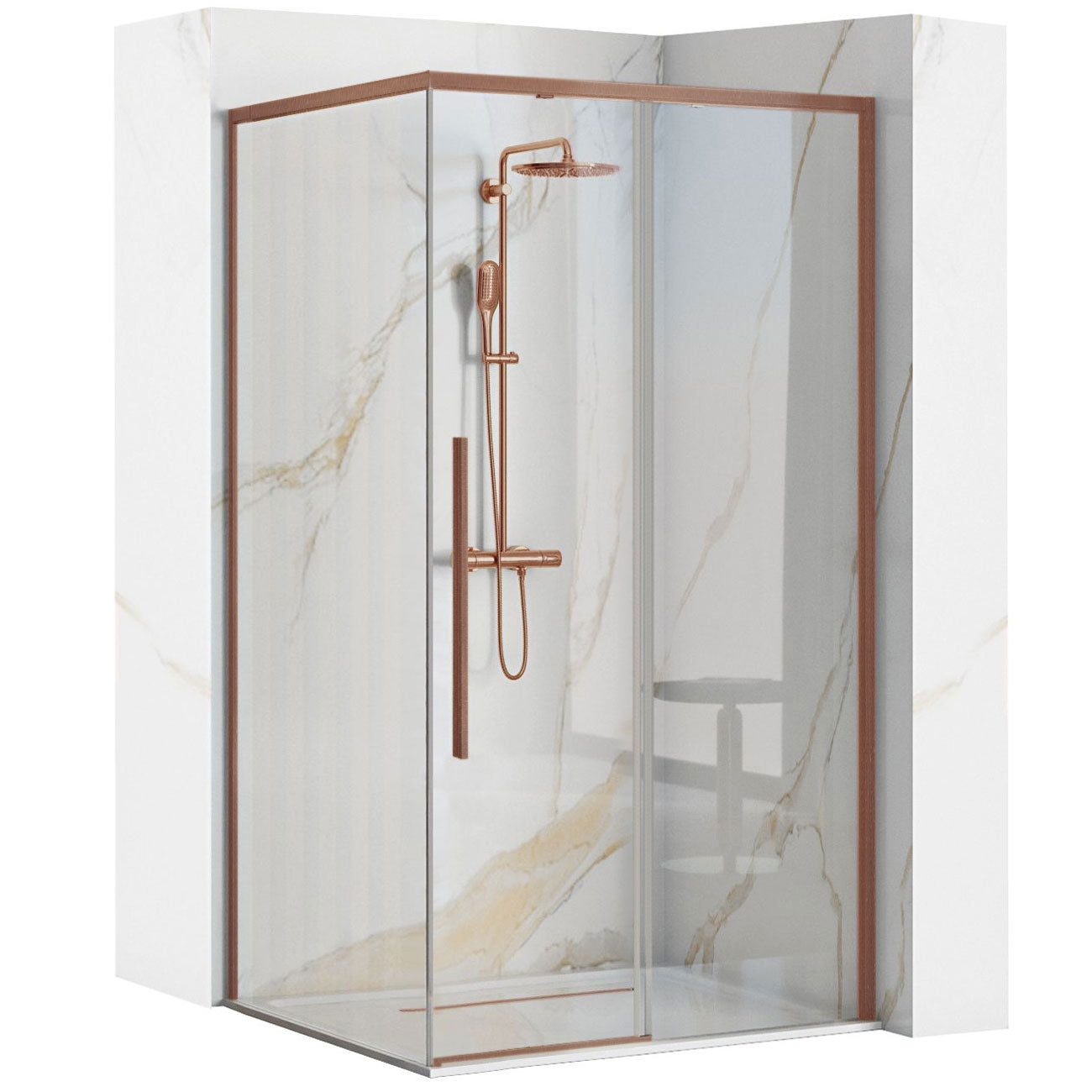 Cabina De Dus Solar Copper Brush 90x90 Cm fara cadita 1