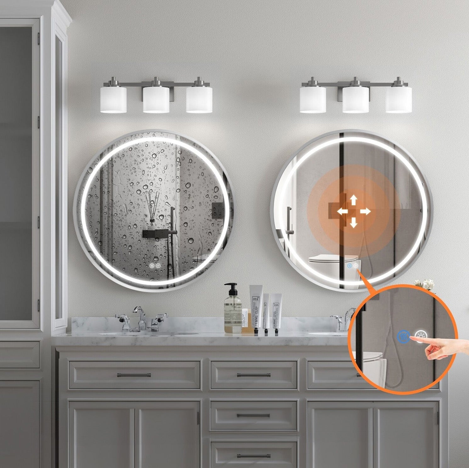 Oglindă LED 60cm MMJ BRUSH SILVER  7