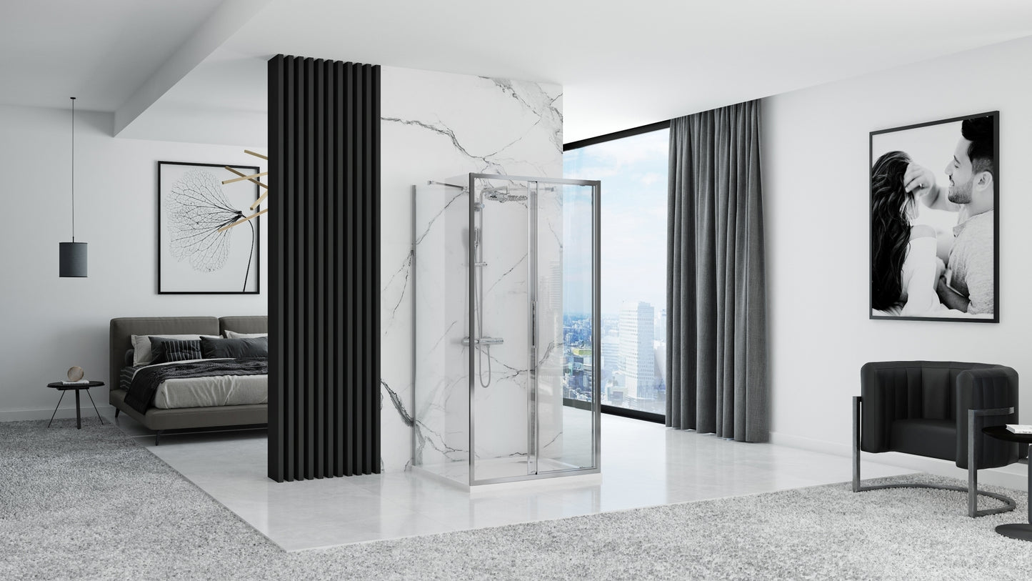 Cabina dus REA Rapid Slide Chrome Usa: 100 Perete: 90 3