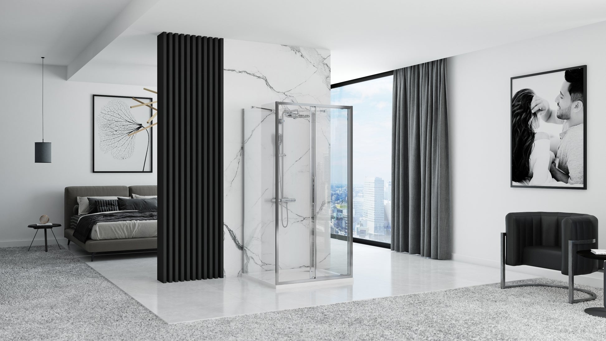 Cabina dus REA Rapid Slide Chrome Usa: 120 Perete: 100 3