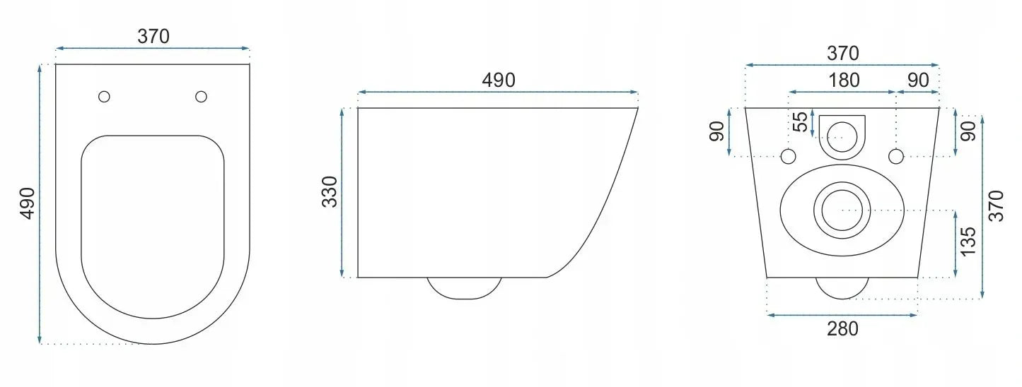 Vas WC suspendabil Rea CARLO Mini Rimless Duroplast Flat Black Gold Edge 5
