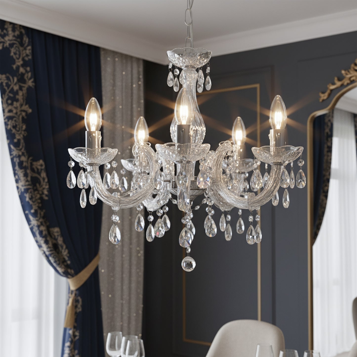 Lampă Suspendată Ebt001-5cp Transparent  1