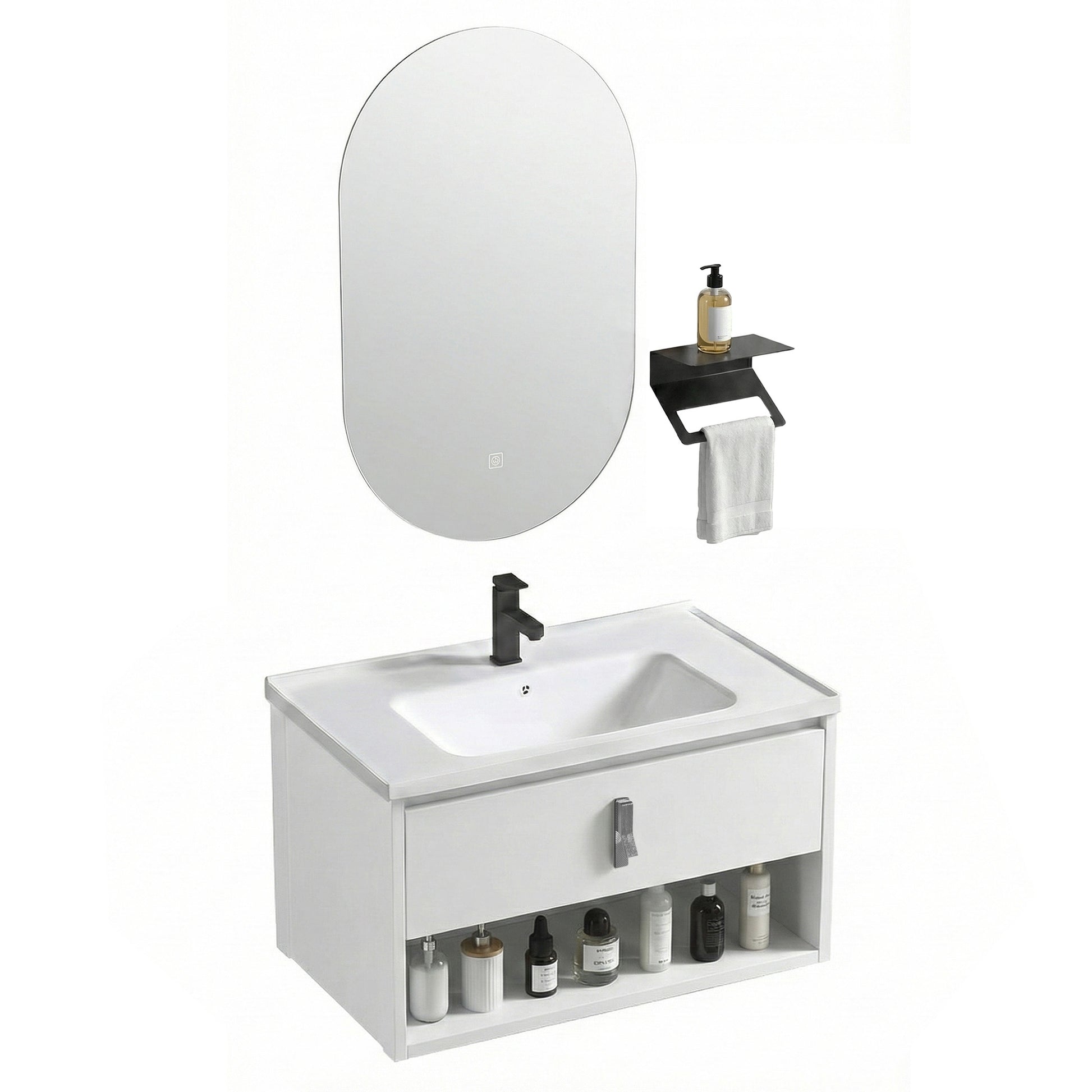 Set mobilier de baie cu lavoar Toledo 60cm White  2