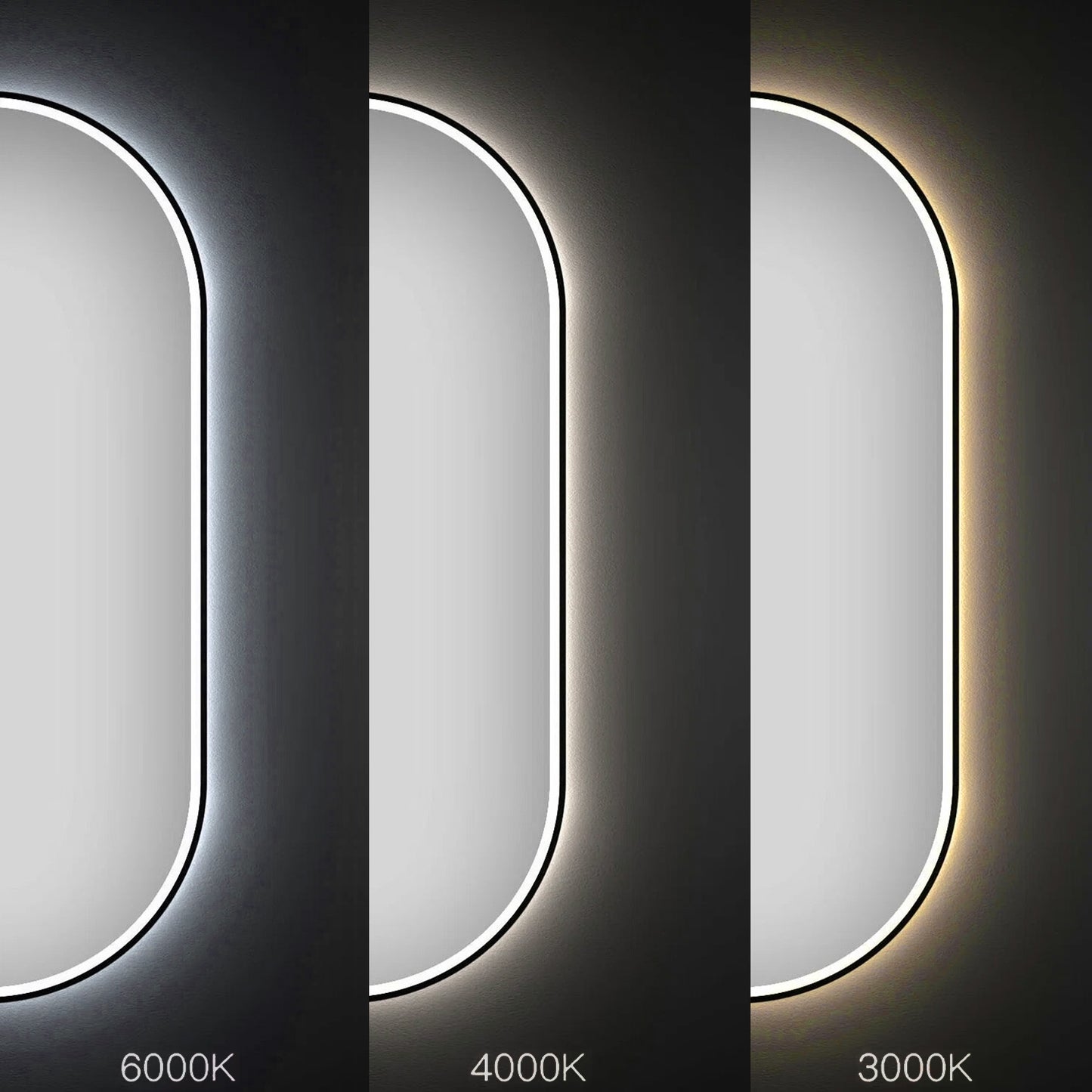 Oglindă LED OVL 50x100cm Black  5
