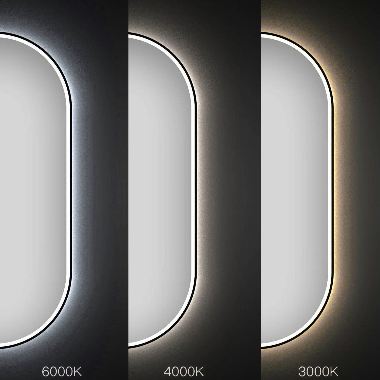 Oglindă LED OVL 50x100cm Black  5