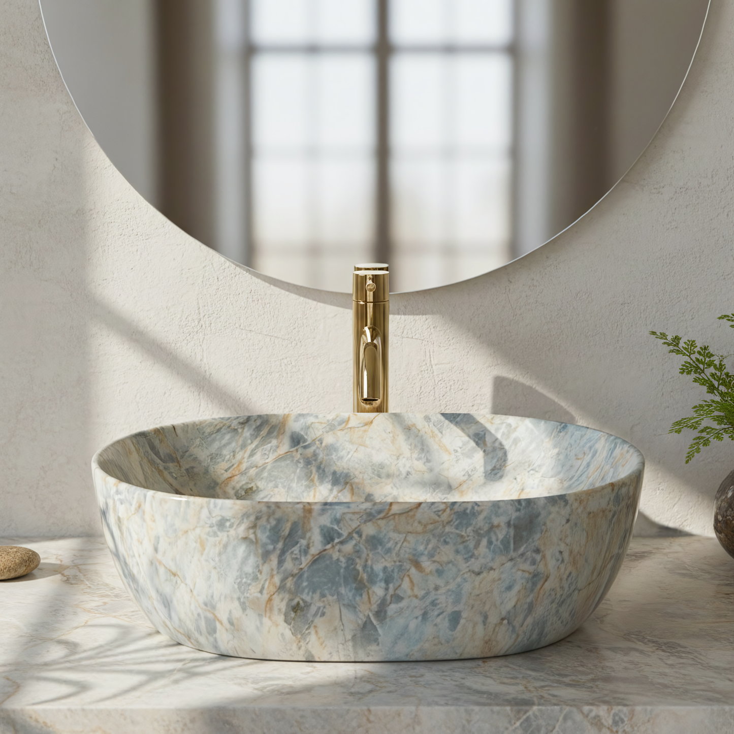 Lavoar pentru blat Rea Amelia Ruststone 48  3
