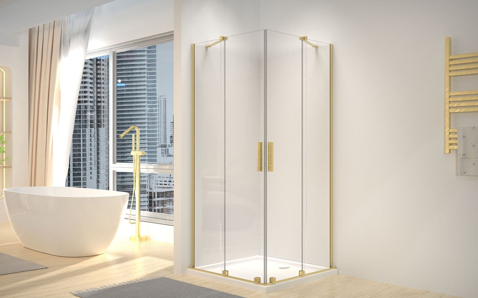 Cabina dus REA Montana Double Gold Brush 80x100  3
