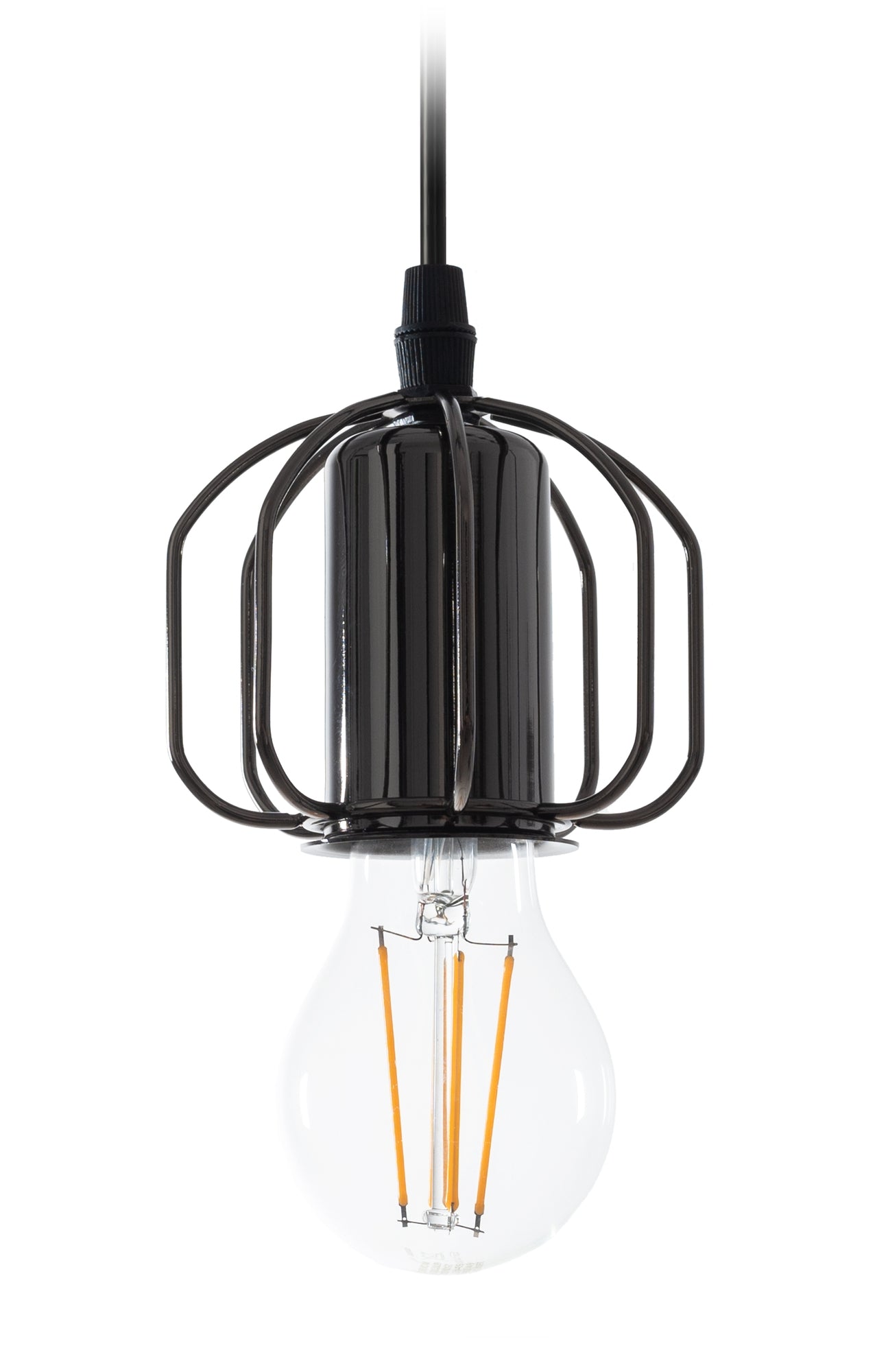 Lampă De Plafon Suspendată Lucioasa Neagra Strălucitoare APP595-1CP  2