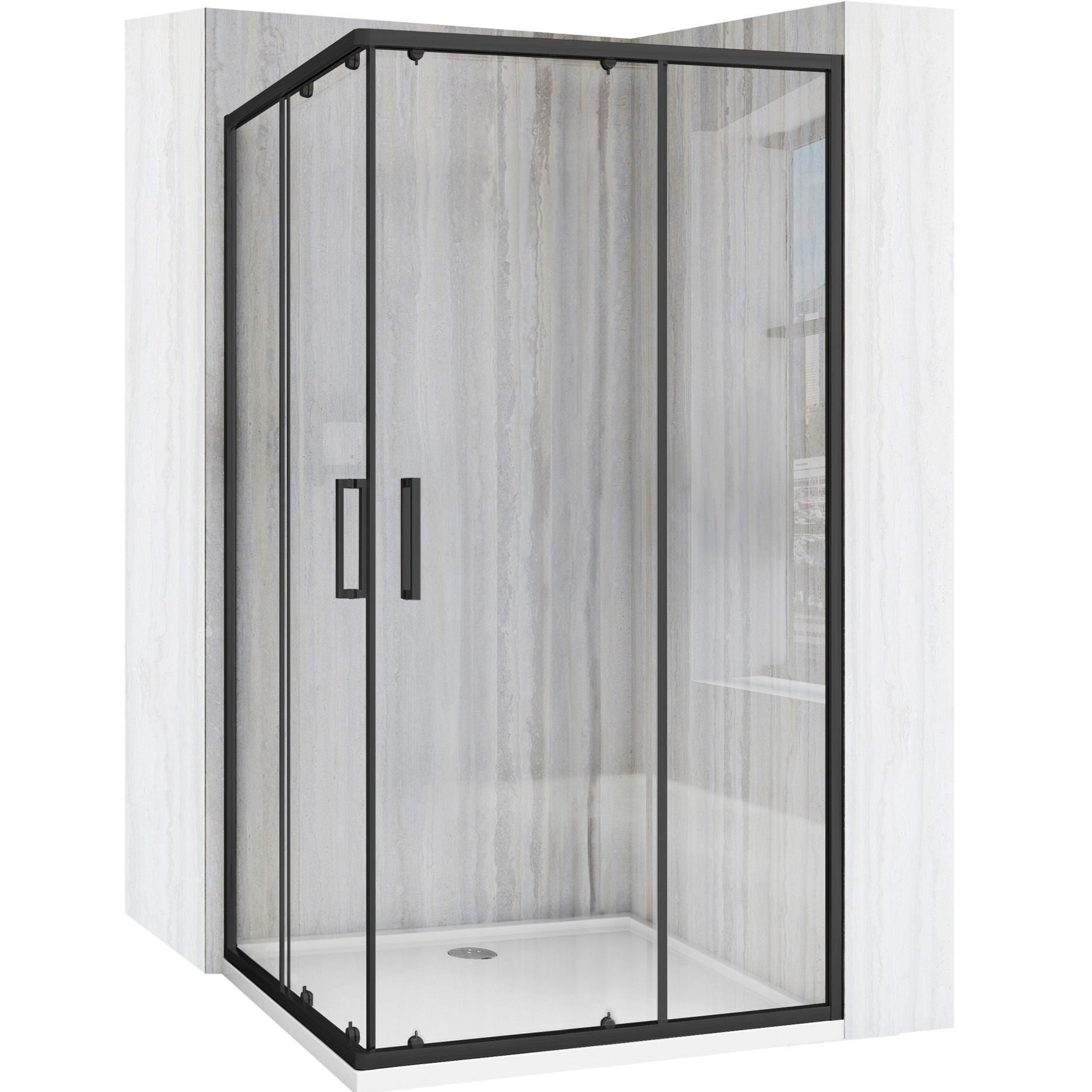 Cabină de duș Rea City 80x100 cm Black fara cadita 1