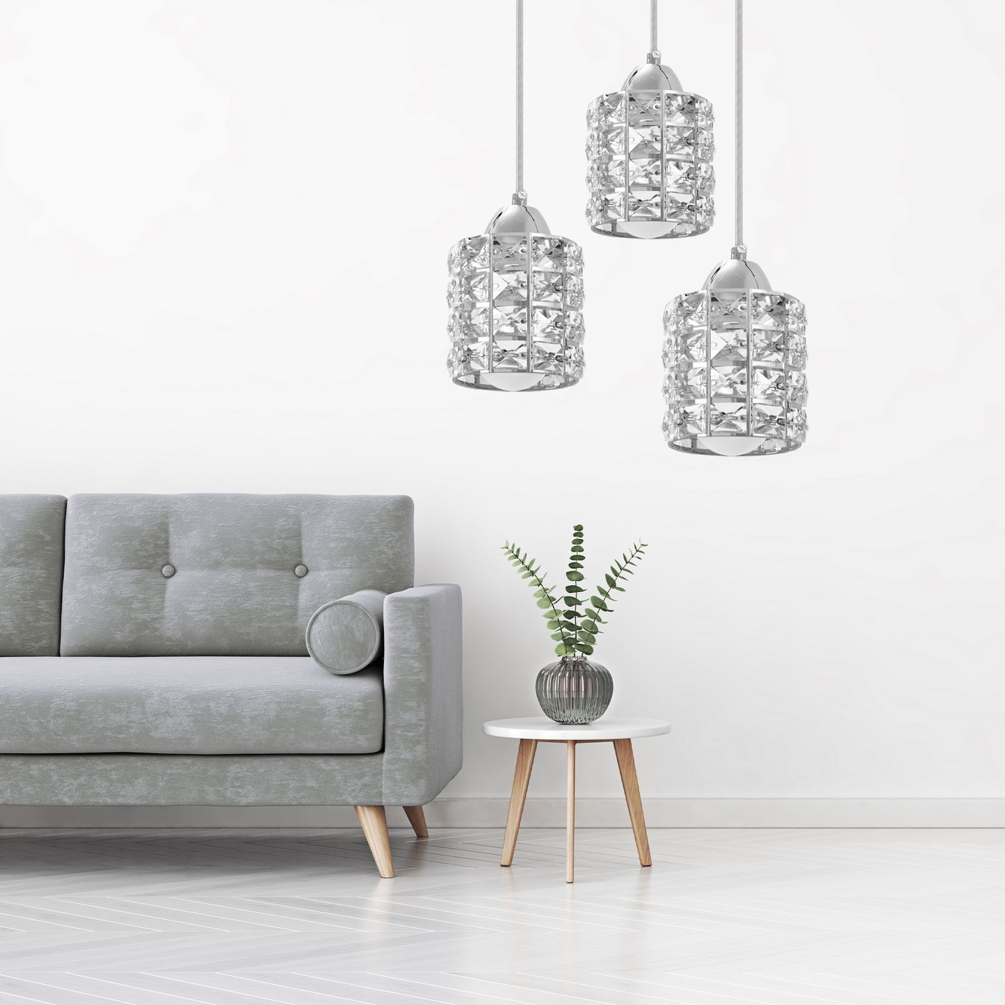 Plafoniera din cristal argintie APP728-3CP 5