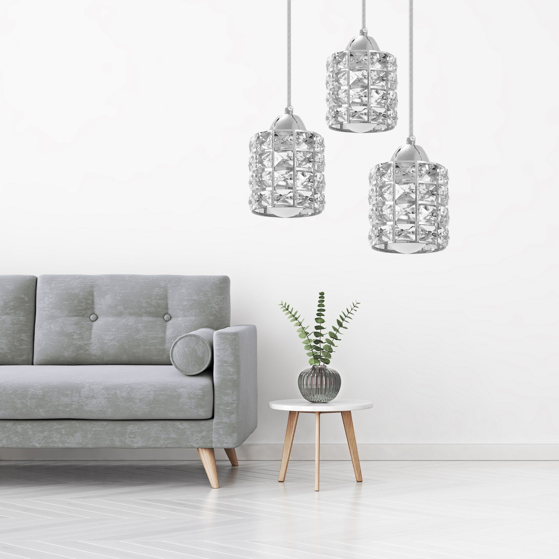 Plafoniera din cristal argintie APP728-3CP 5