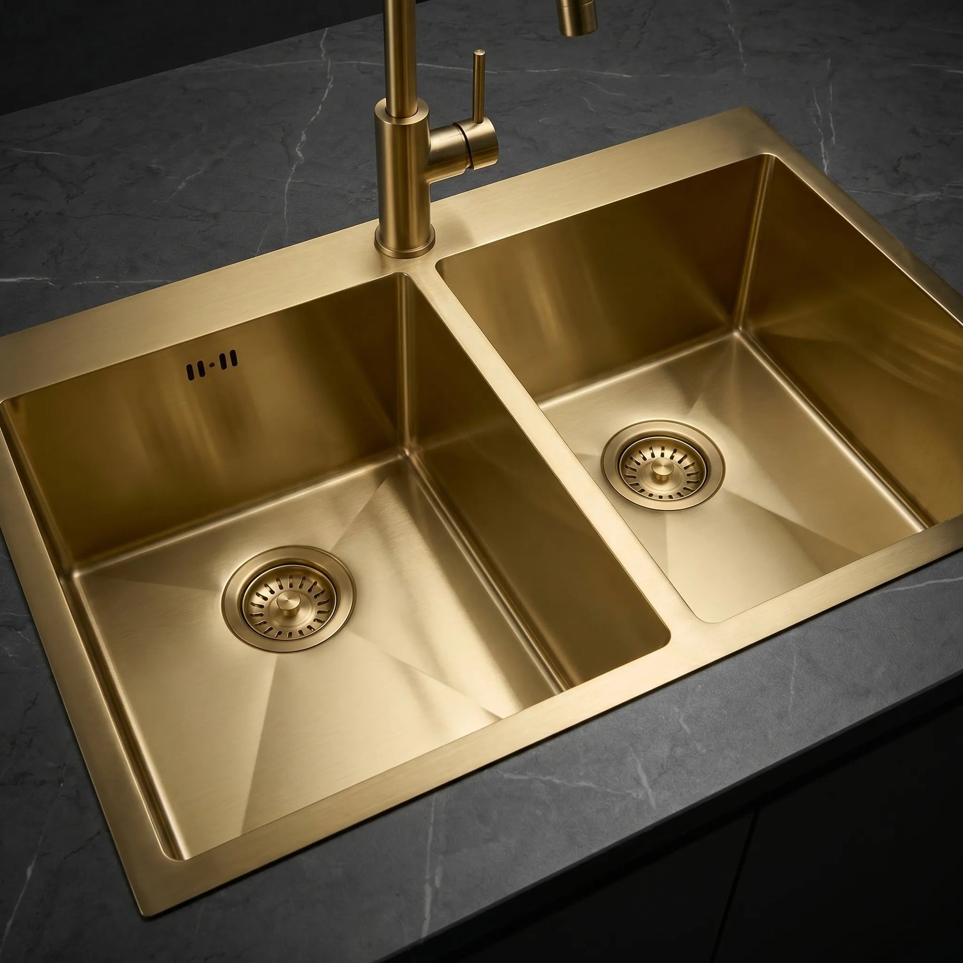 Chiuvetă inox Joel BRUSH GOLD fără robinet de bucătărie 3