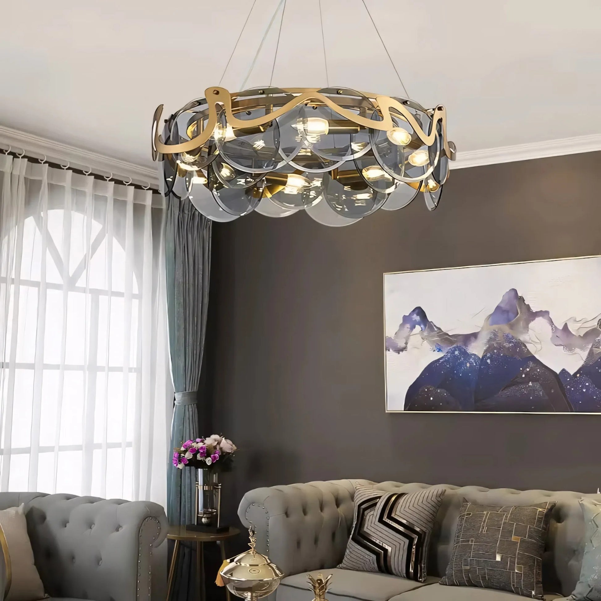 lampă suspendată APP1545-8CP Brush Gold / Grey  3