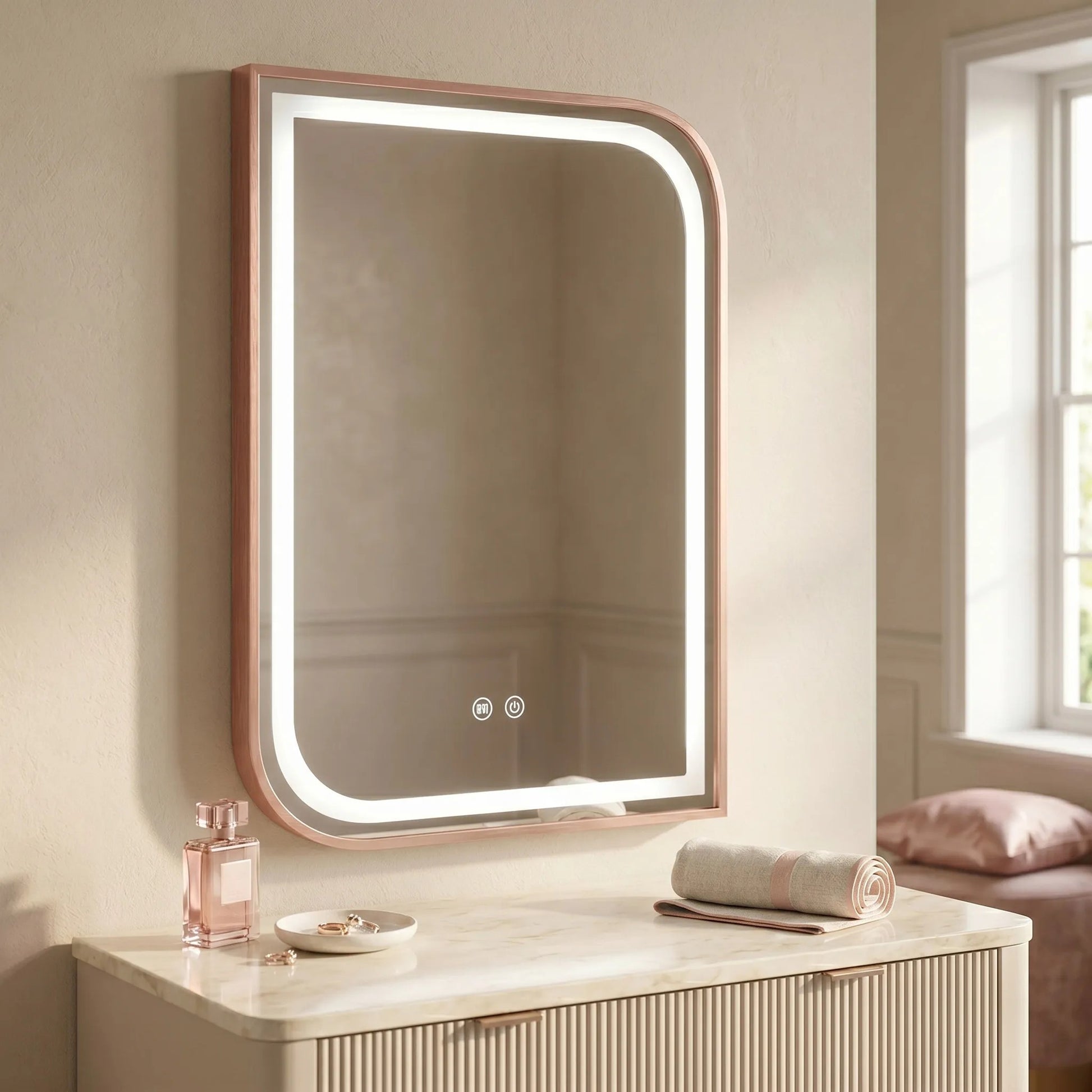 Oglindă LED ZONE 80x60 BRUSH  ROSE GOLD  3
