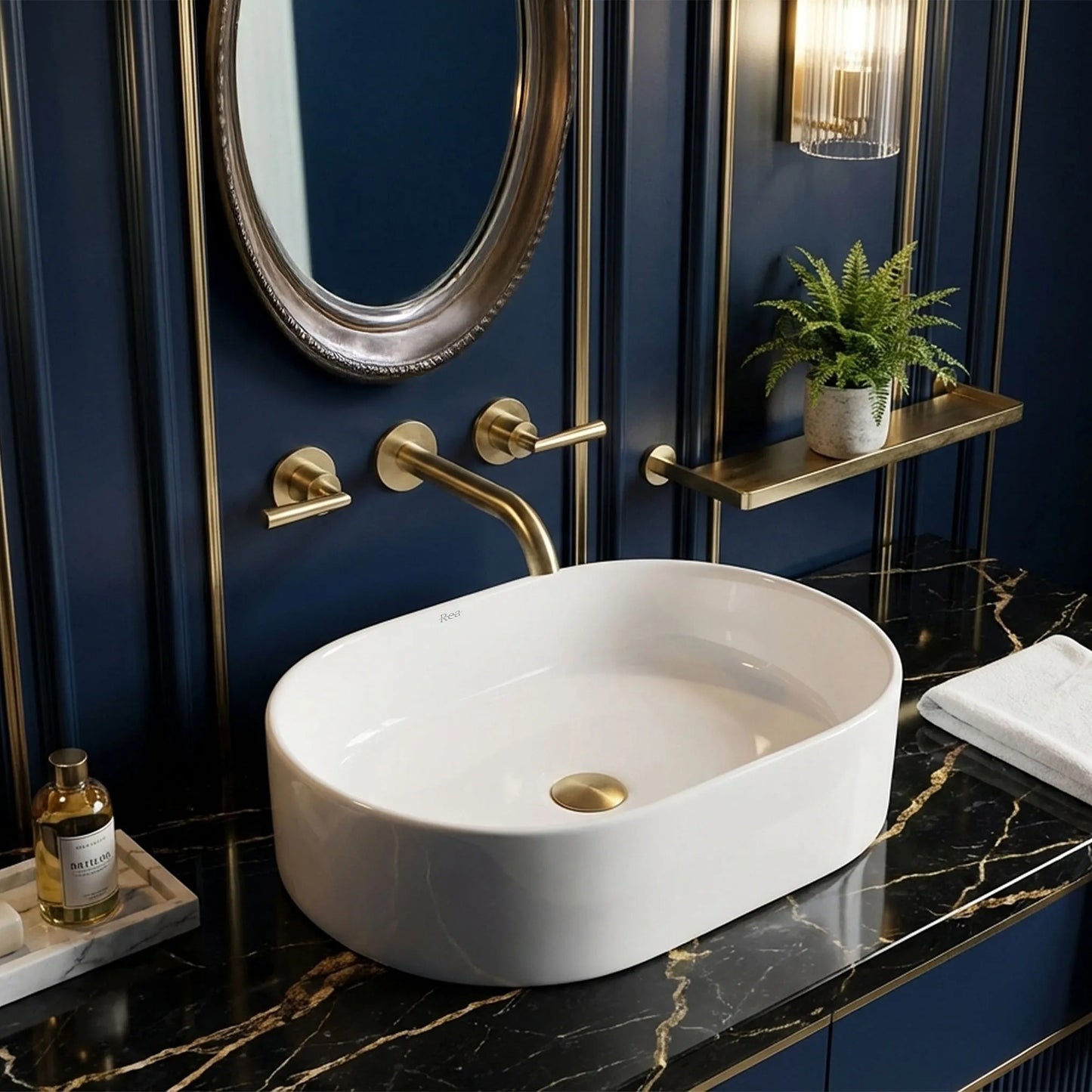 Lavoar ceramic pentru blat Rea Nadia 46  3
