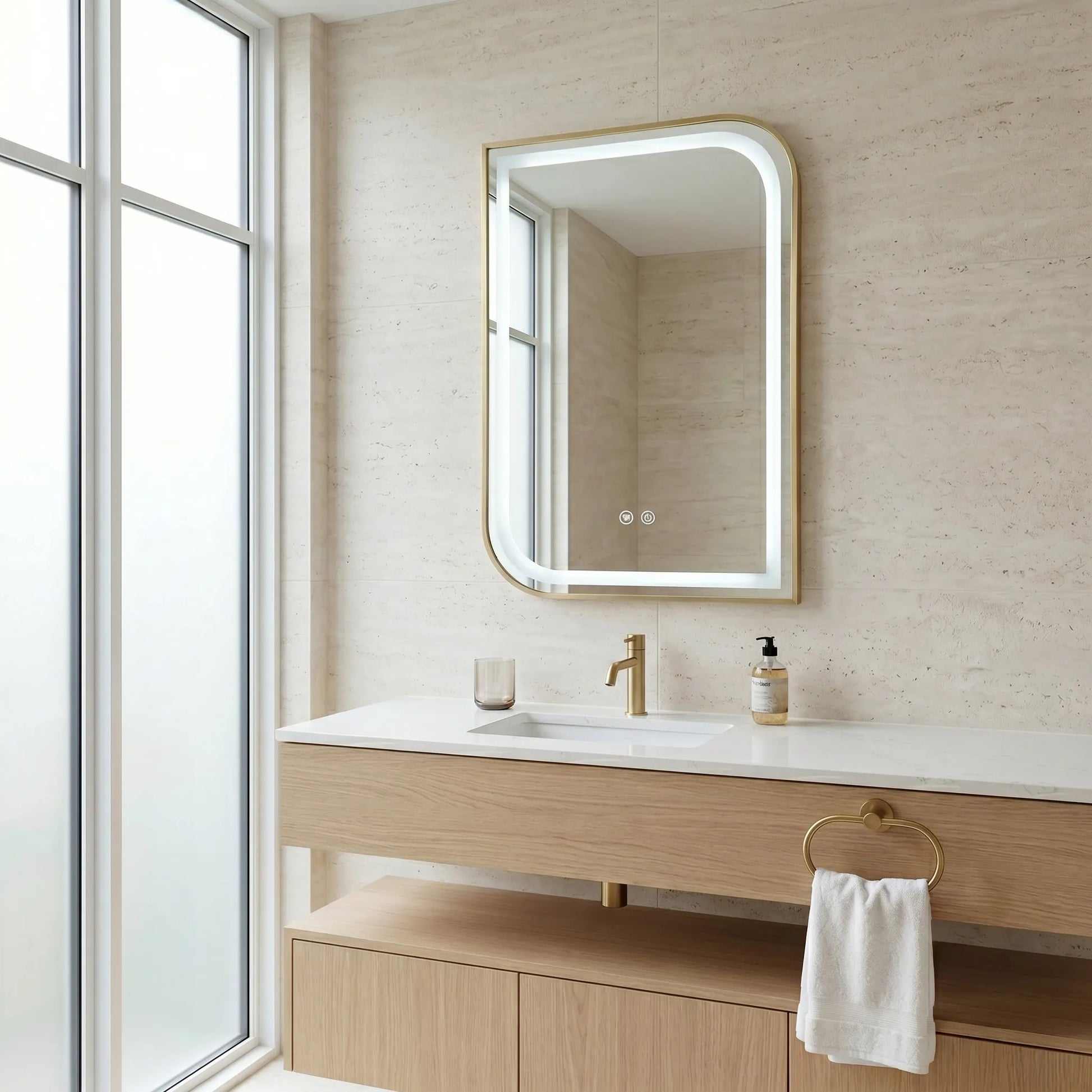 Oglindă LED ZONE 70X50 BRUSH GOLD  3