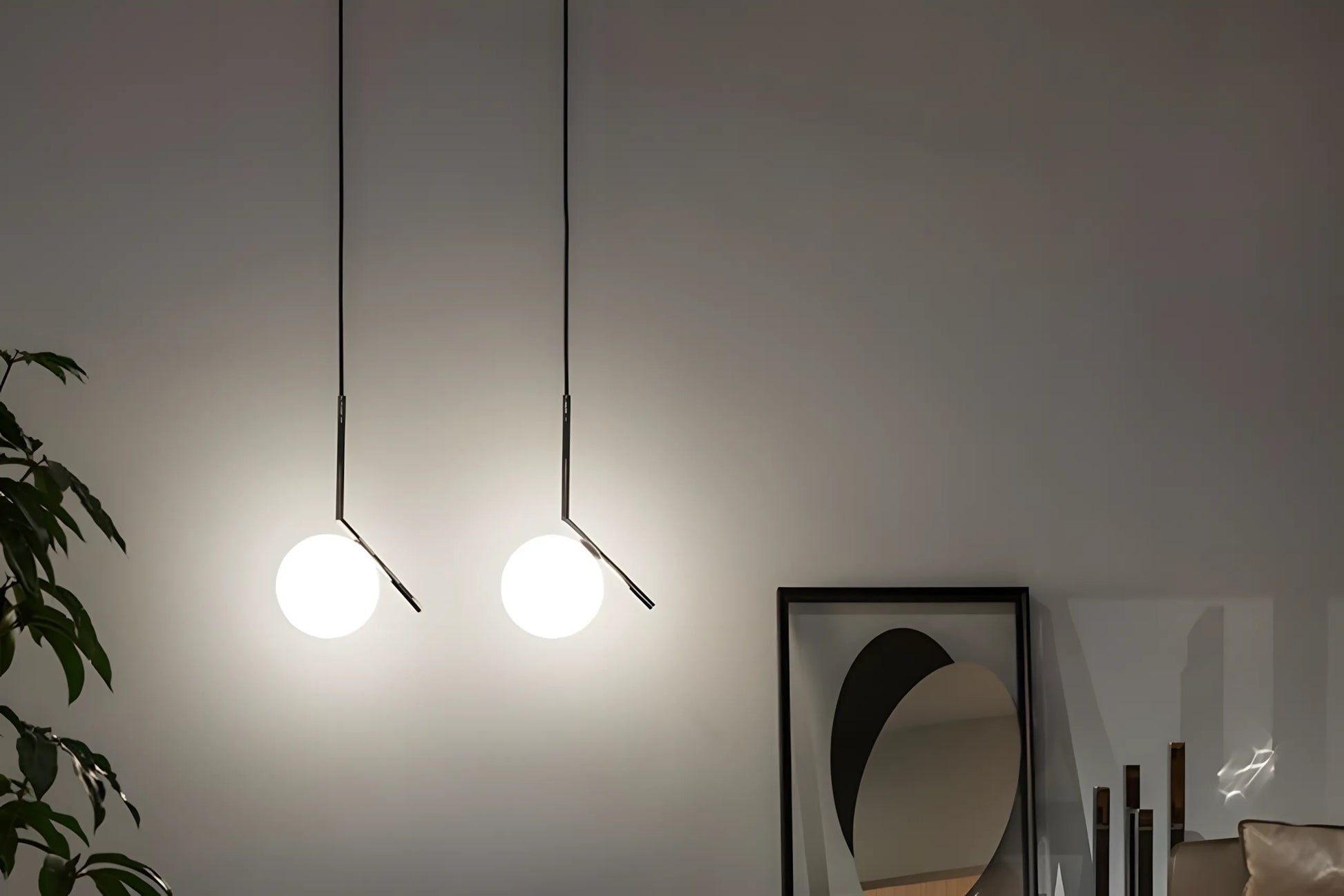 Lampă de tavan suspendata din sticlă aurie alba G107-1W BLACK WHITE  3