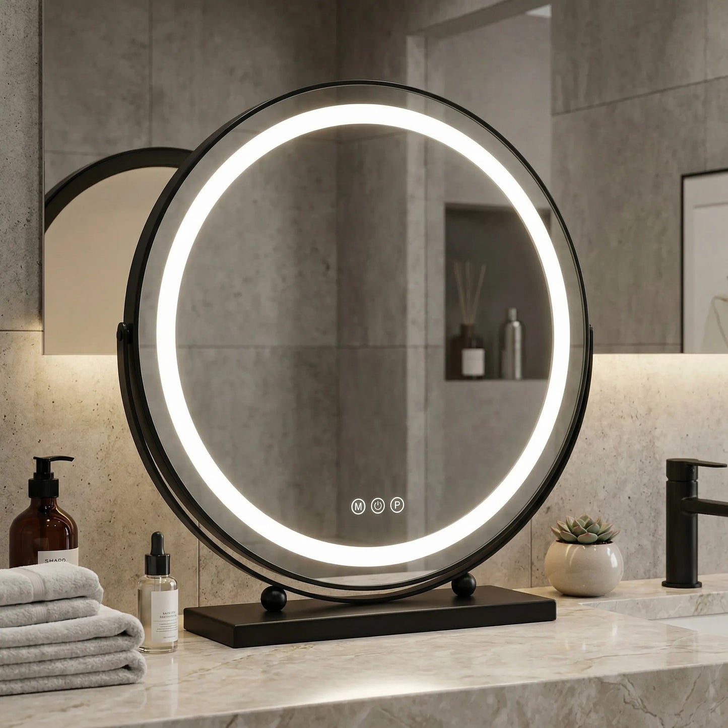 Oglindă LED MAKE-UP Black 50 cm  3