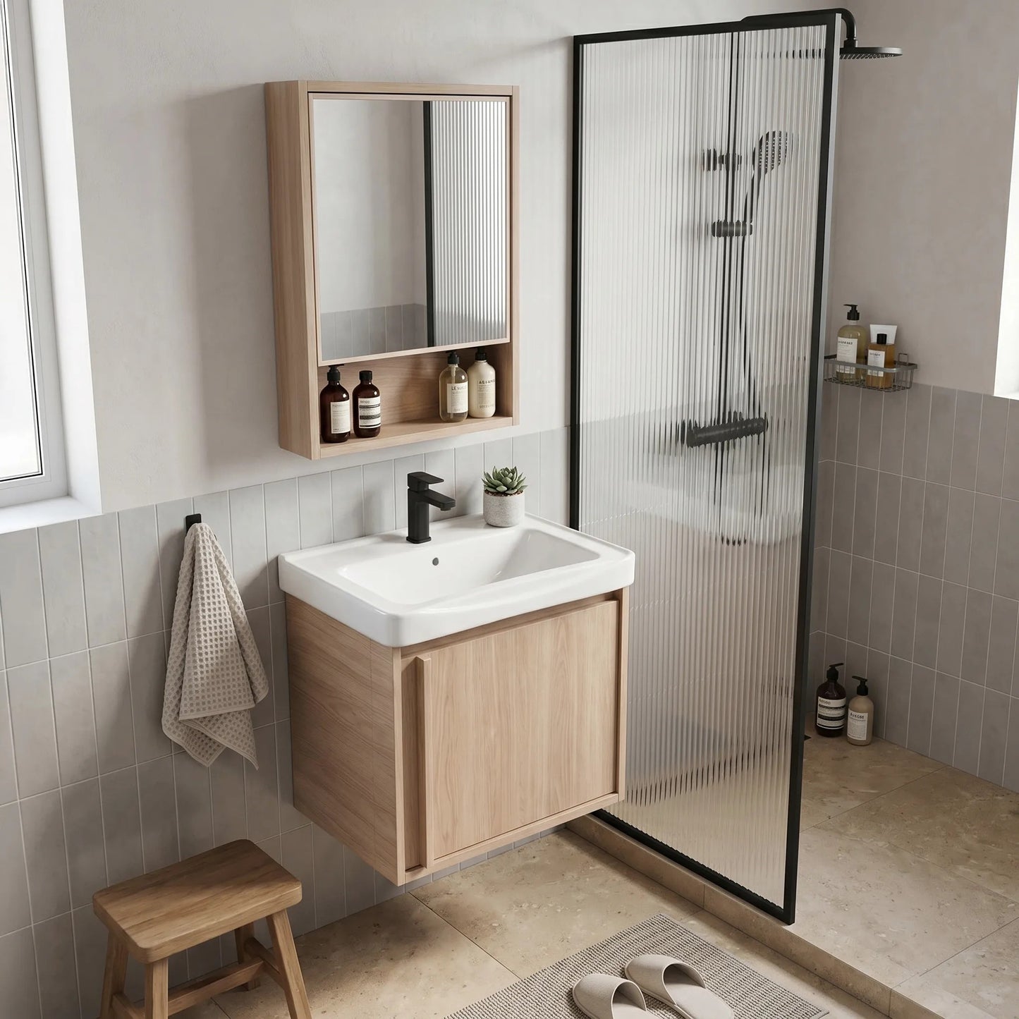 Set mobilier de baie cu lavoar Gama T25023 BXM 50CM  3