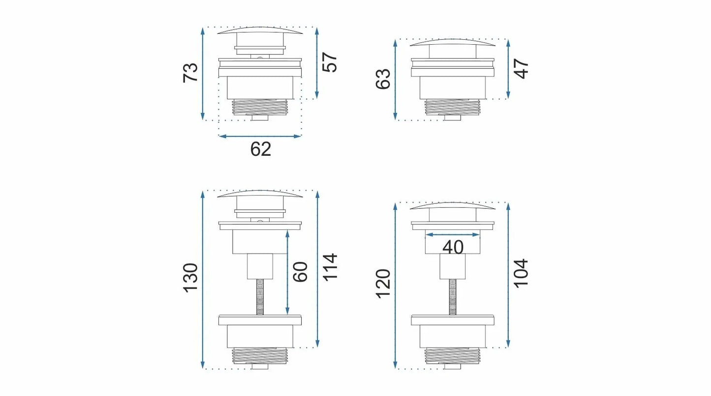 Dop pentru lavoar universal clic-clac Rea Copper  3
