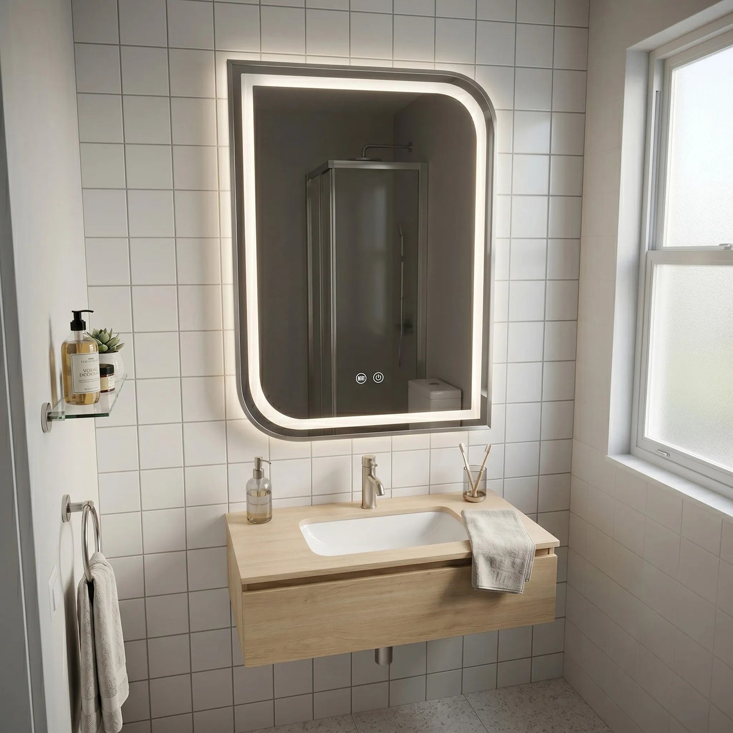 Oglindă LED ZONE 70x50 BRUSH NICKEL  3