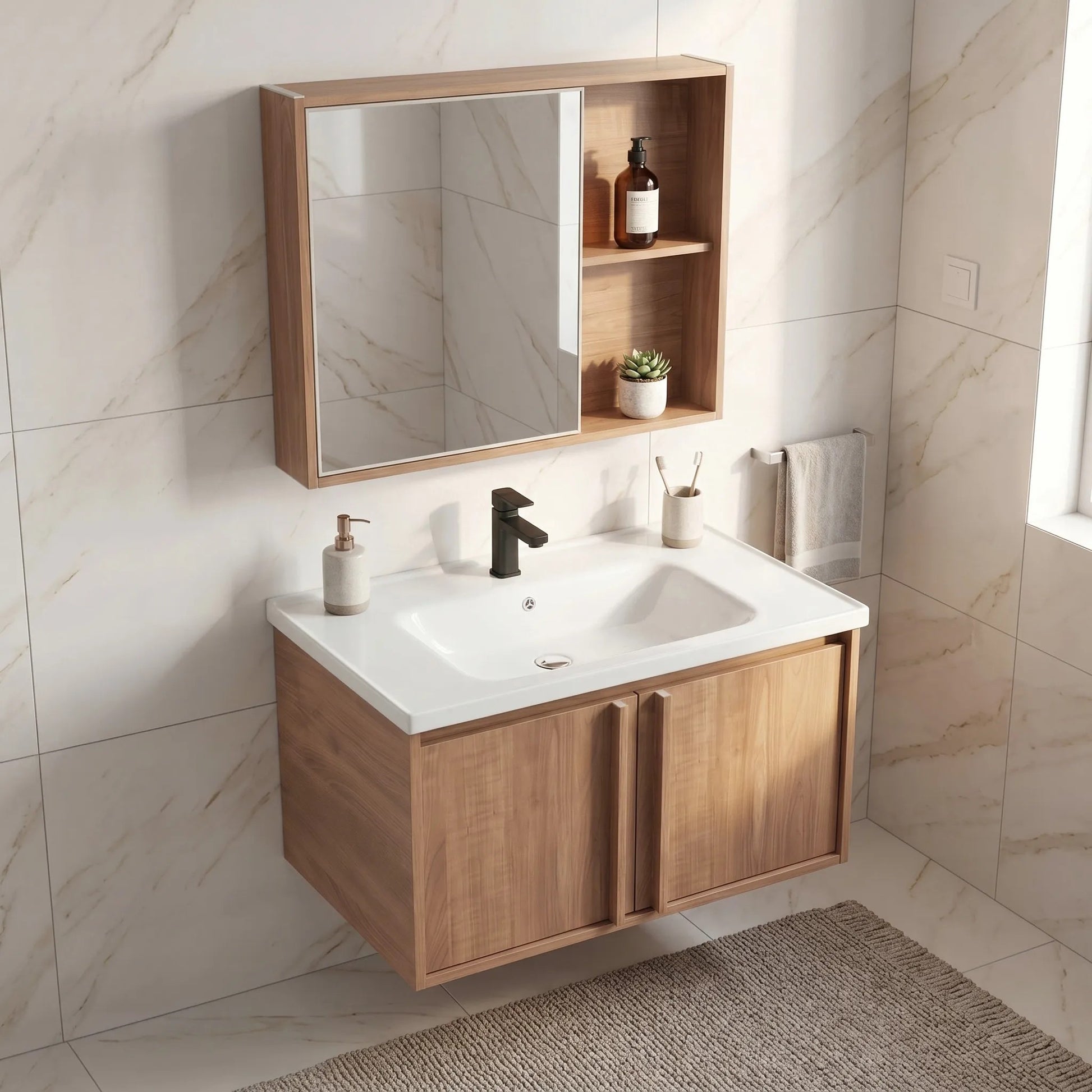 Set mobilier de baie cu lavoar Gama T25023 HHL 70CM  3