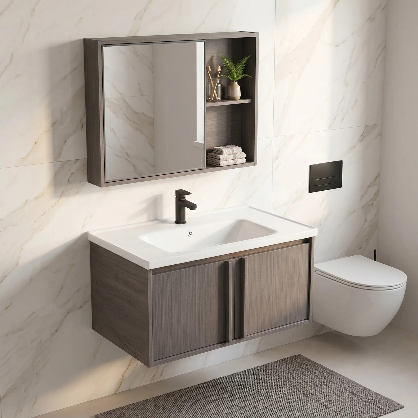 Set mobilier de baie cu lavoar Gama T25023 KJM 80CM  3