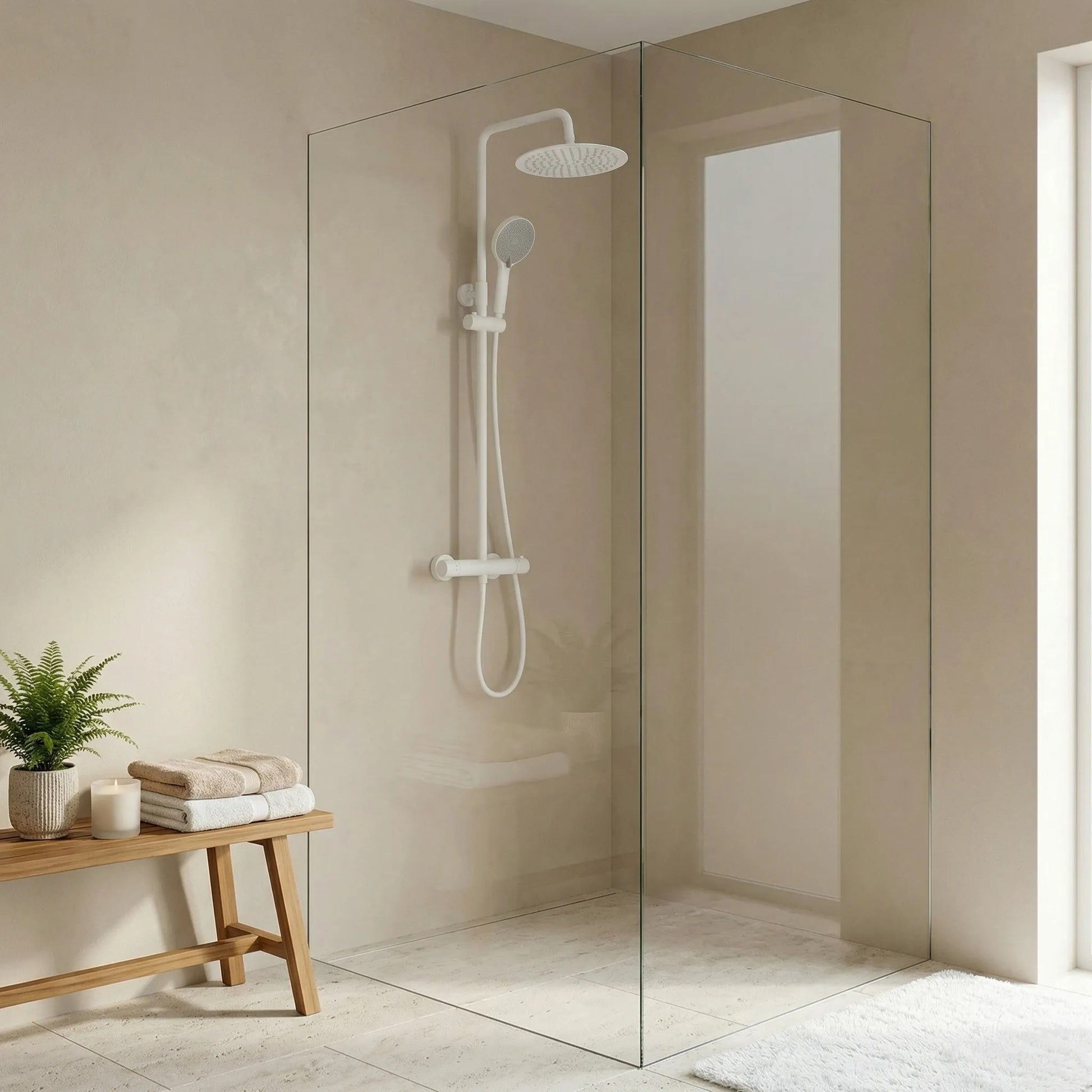 Set de duș fără pipă cu termostat Rea Lungo White  3