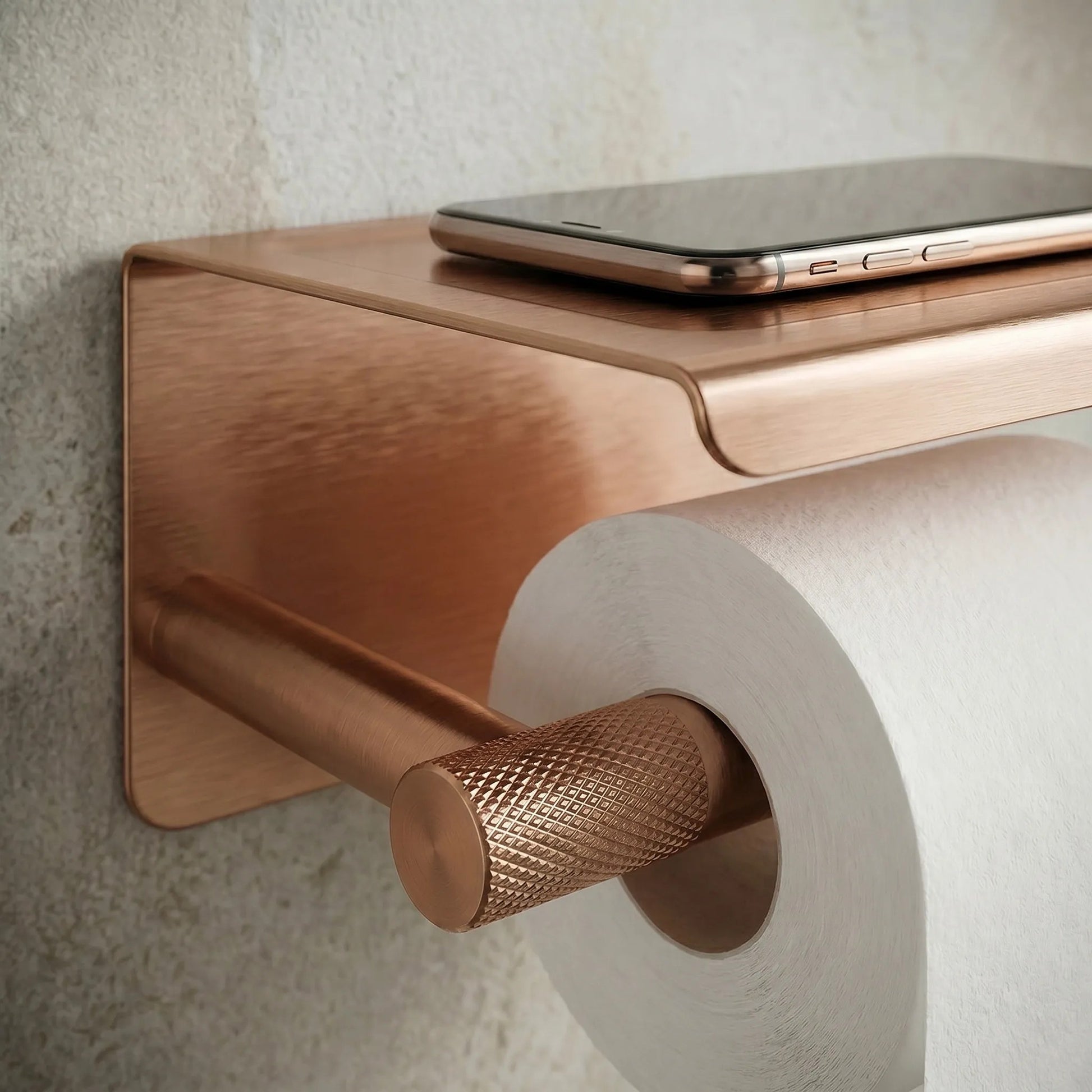 Suport pentru hârtie igienică cu poliță 6613 Modern Copper Brush  3