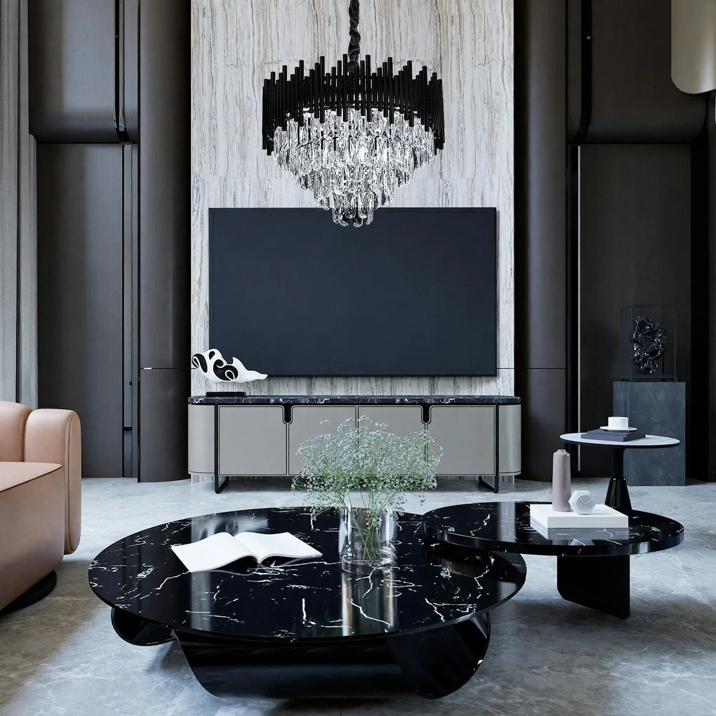 Lampă suspendată Cristal G063-CP 50cm BLACK  3