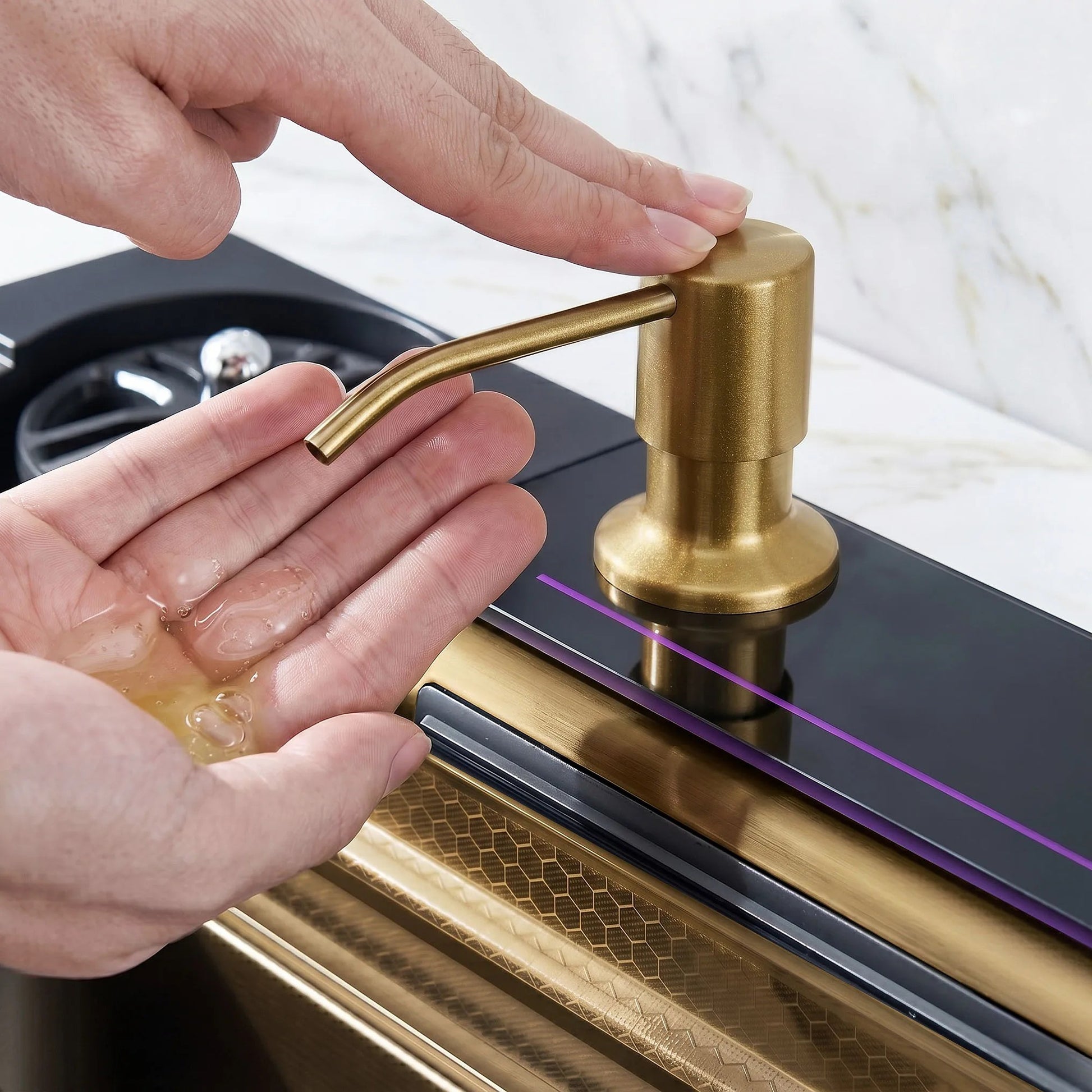 Chiuvetă multifuncțională din oțel 10 în 1 REA Alonzo Brush Gold  3