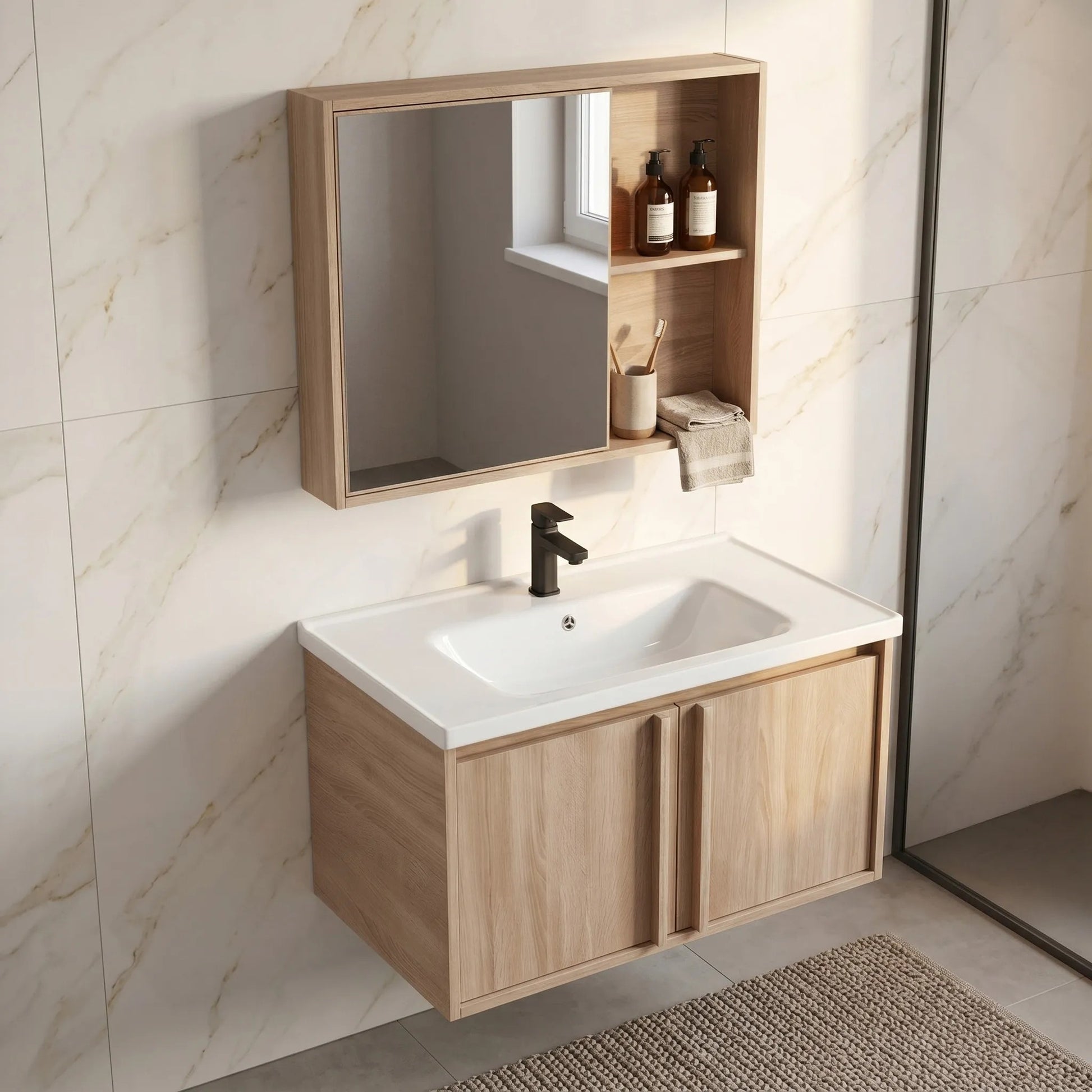 Set mobilier de baie cu lavoar Gama T25023 BXM 70CM  3