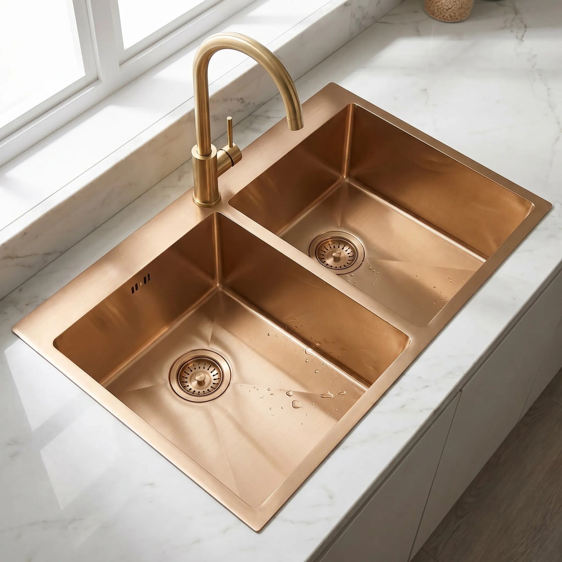 Chiuvetă inox Joel  BRUSH COPPER fără robinet de bucătărie 3