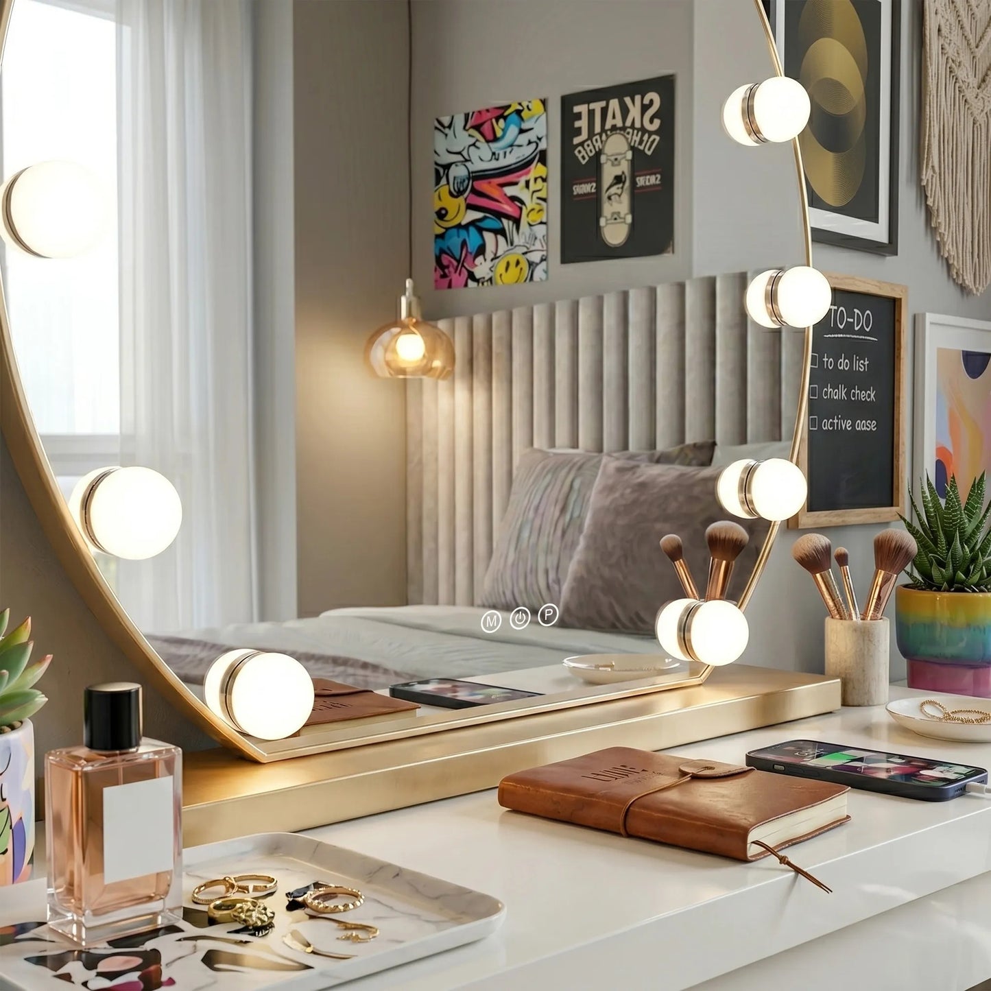 Oglindă LED HOLLYWOOD L. Gold 50 cm  3