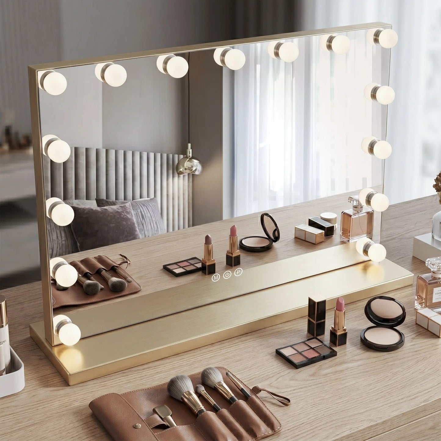 Oglindă LED HOLLYWOOD L.Gold  3