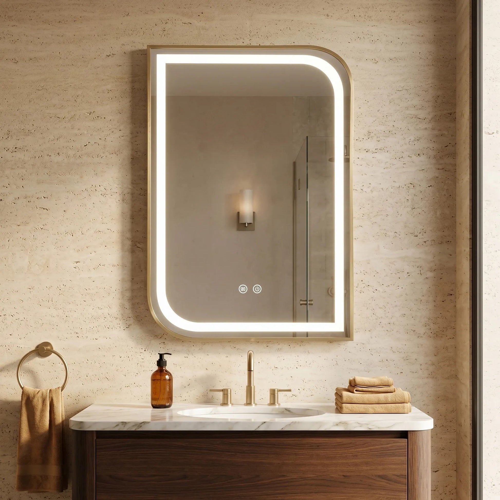 Oglindă LED ZONE 80X60 GOLD BRUSH  3