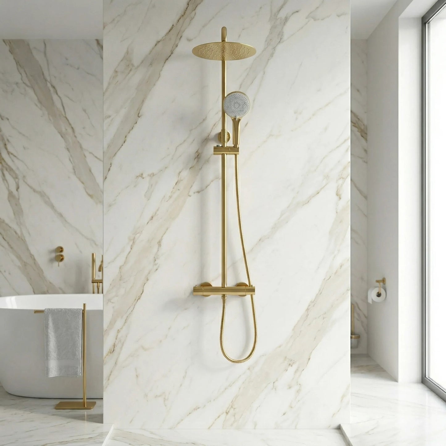 Set de duș fără pipă cu termostat Rea Lungo Gold  3