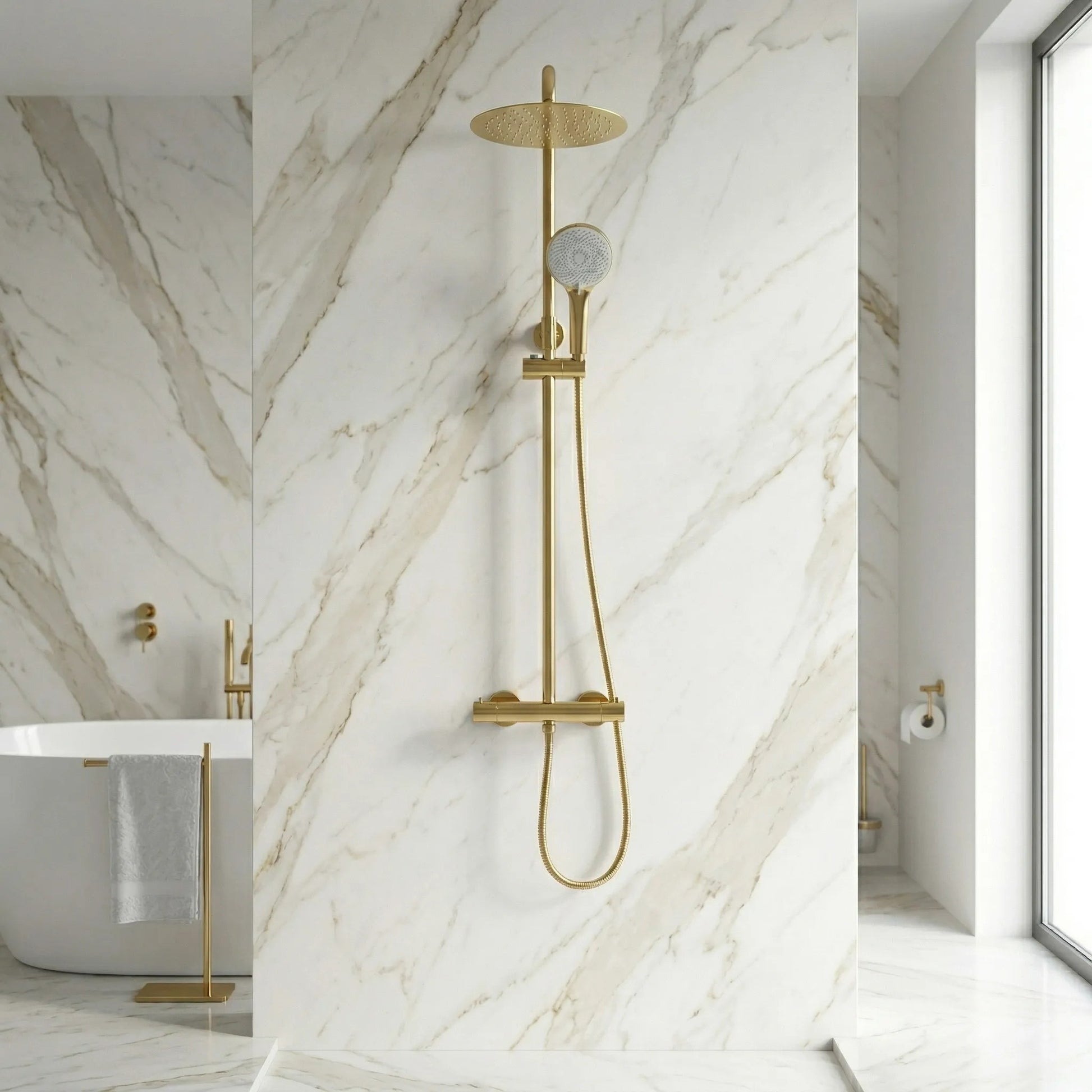 Set de duș fără pipă cu termostat Rea Lungo Gold  3