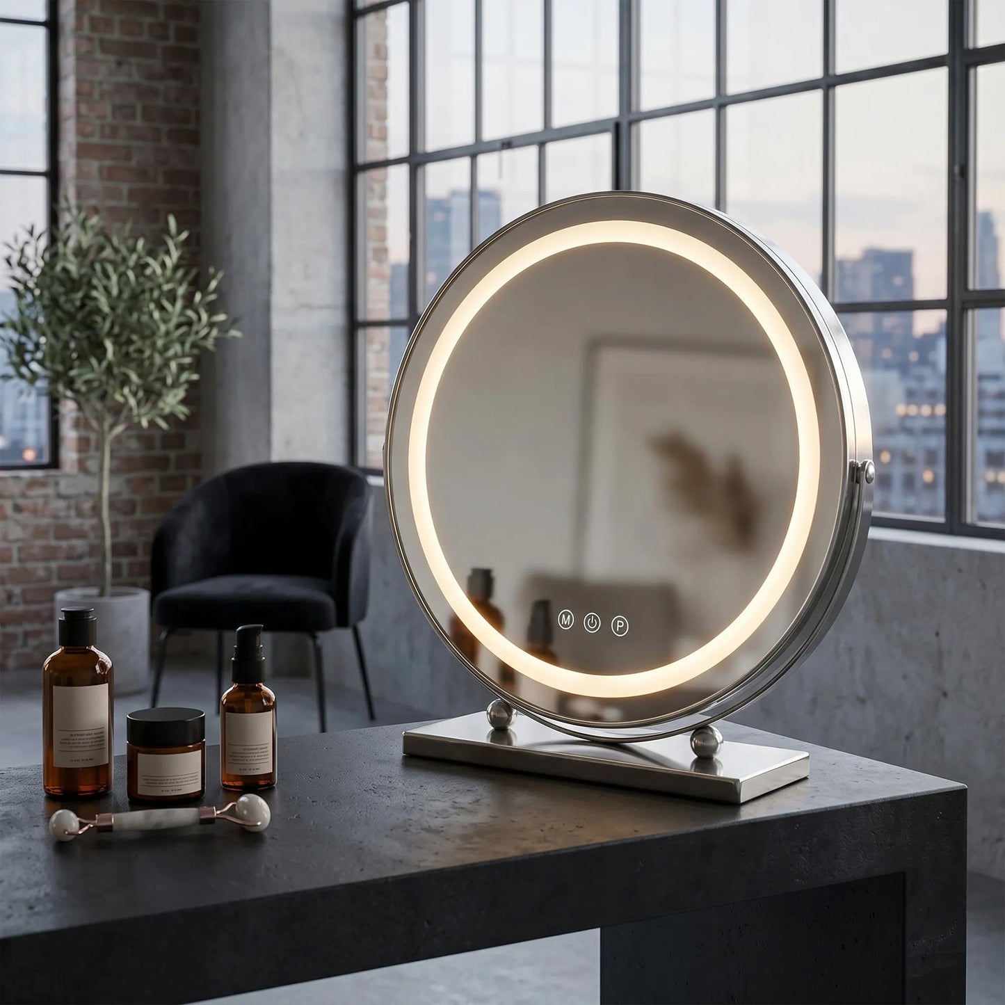 Oglindă LED MAKE-UP Chrome 40 cm  3