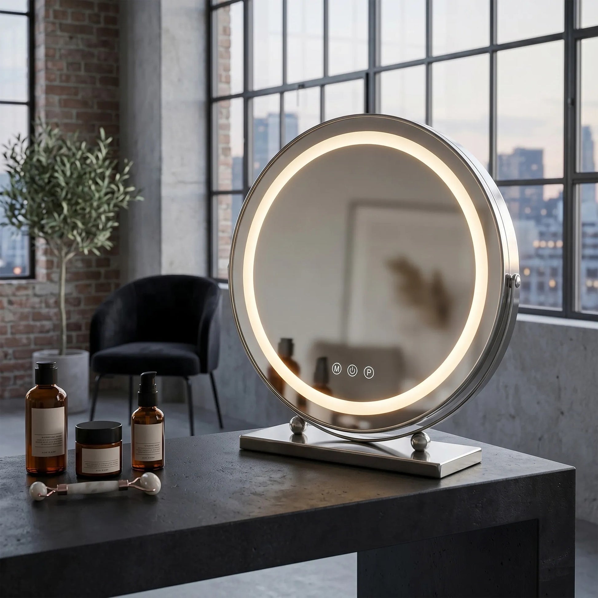 Oglindă LED MAKE-UP Chrome 40 cm  3