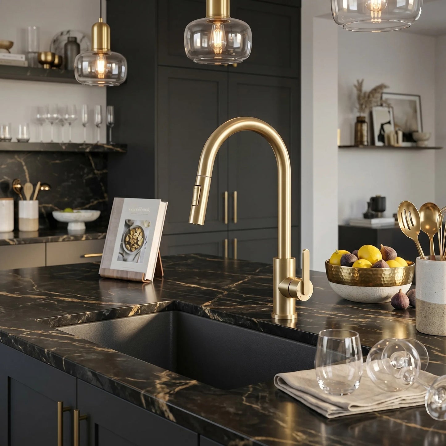 Baterie de bucătărie REA Ontario Brush Gold  3